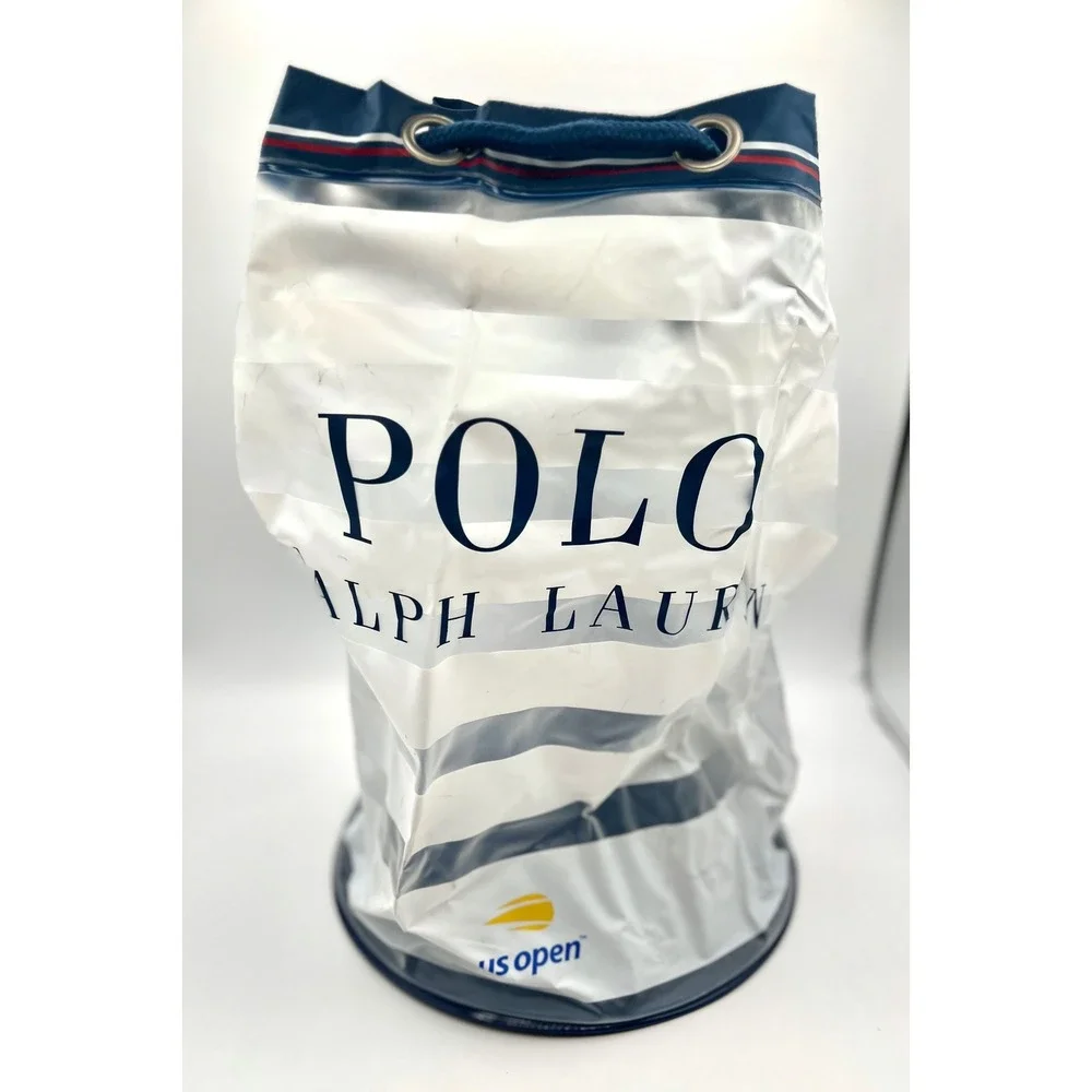 Polo Ralph Lauren US Open White Drawstring Bag Travel Gym Sack‎ White Frost